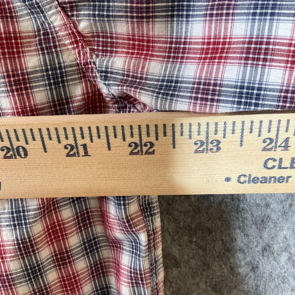 Cinch Shirt Mens Medium Red Blue White Plaid Button Down Long Sleeve Western - Picture 7 of 11